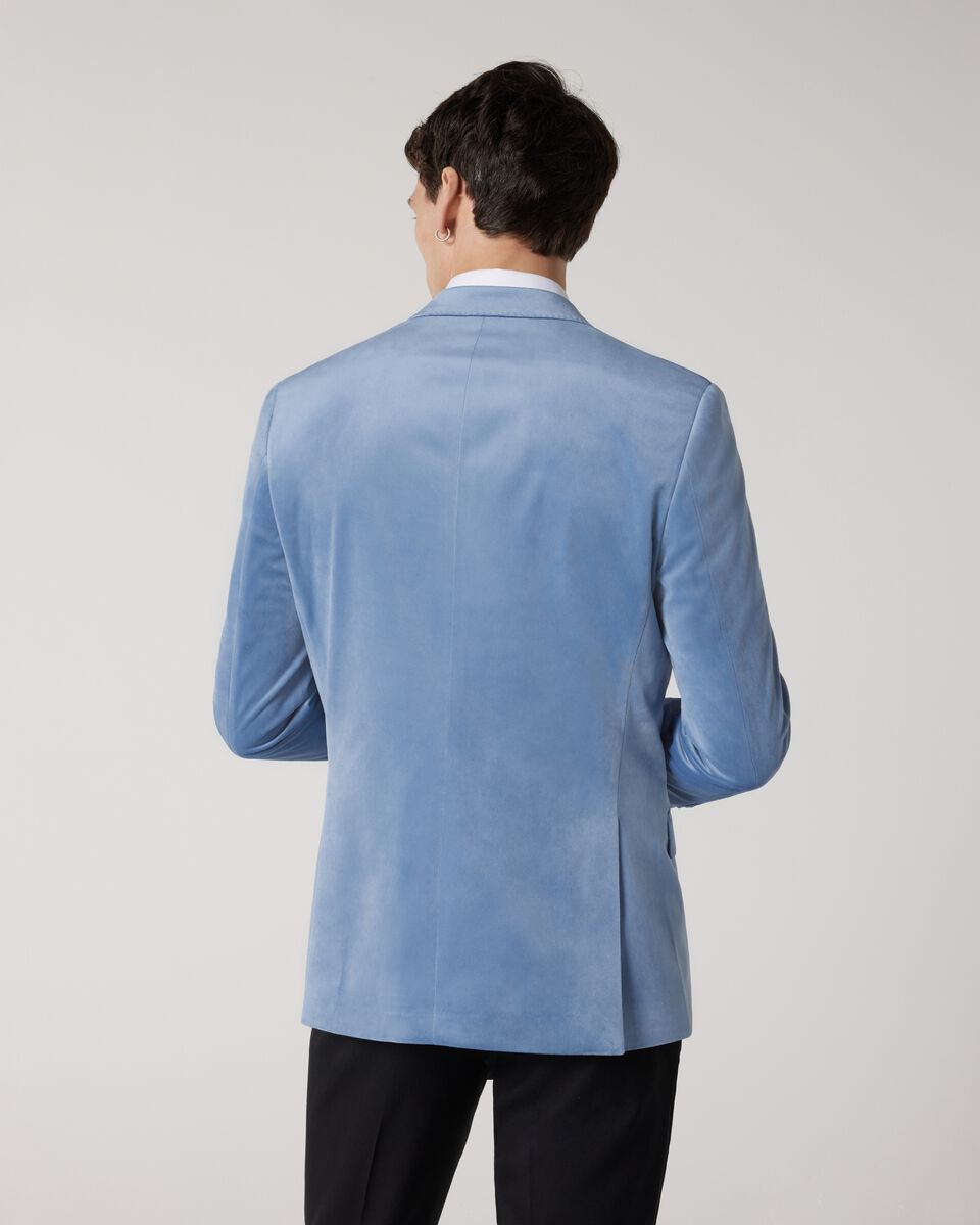 Velvet Tailored Jacket, Chalk Blue, hi-res
